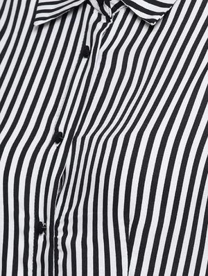 tie front striped a-line dress - 16743458 - Standard Image - 4