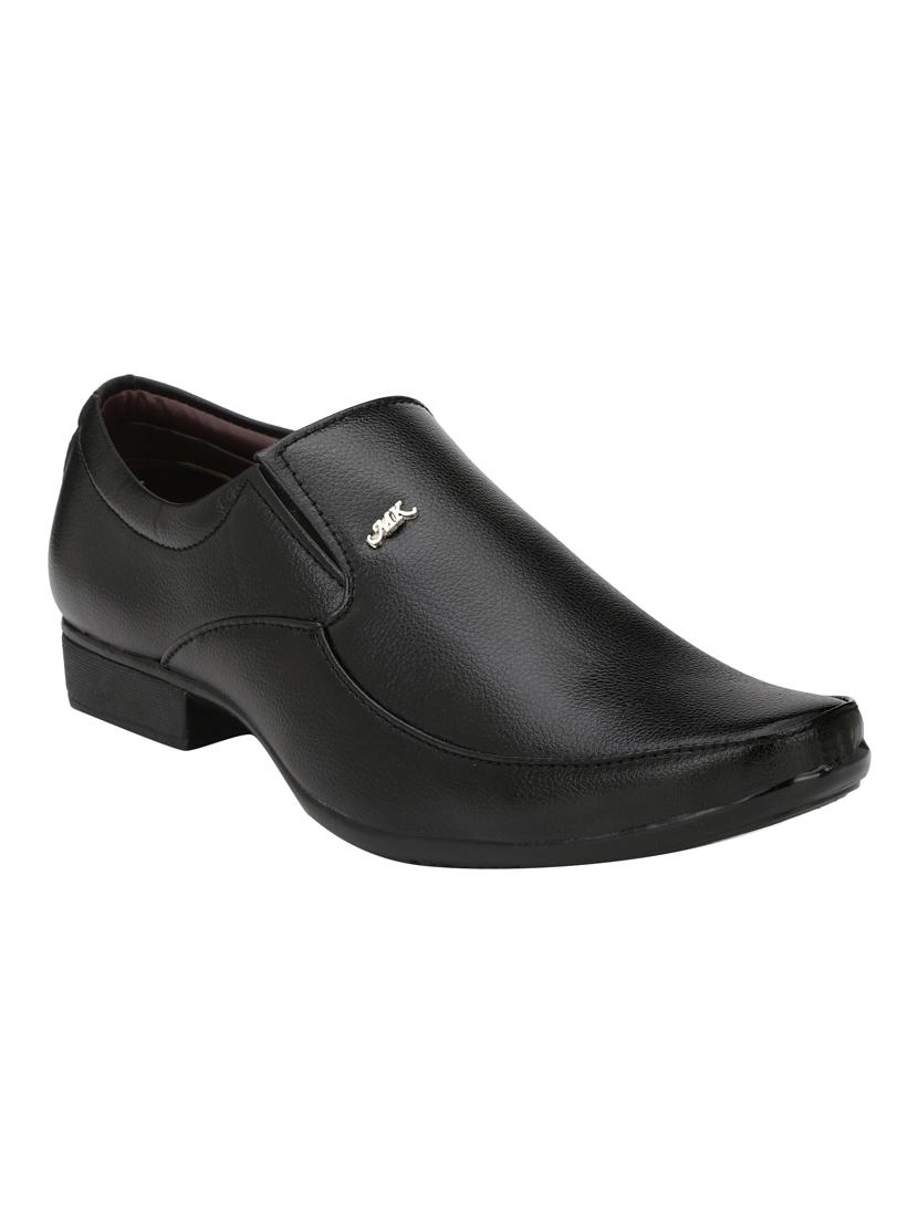 black leatherette slip ons - 16743634 - Zoom Image - 1