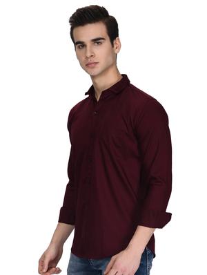 red solid casual shirt - 16743696 - Standard Image - 2