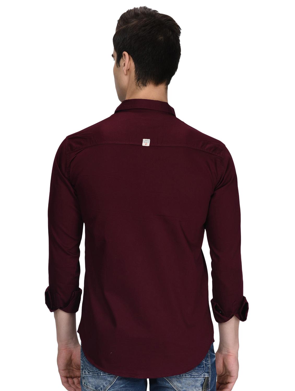 red solid casual shirt - 16743696 - Zoom Image - 3
