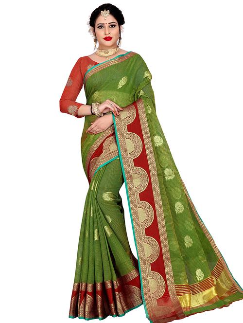 floral woven saree with blouse - 16743763 - Standard Image - 1