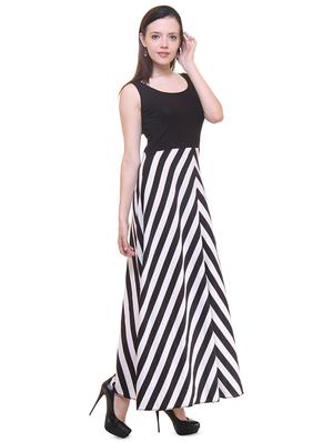 round neck striped maxi dress - 16743811 - Standard Image - 2