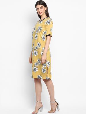 contrast bind floral a-line dress - 16743815 - Standard Image - 2