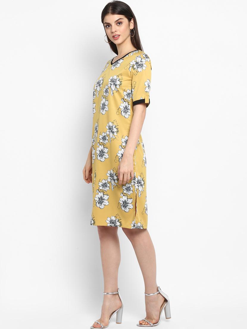 contrast bind floral a-line dress - 16743815 - Zoom Image - 2