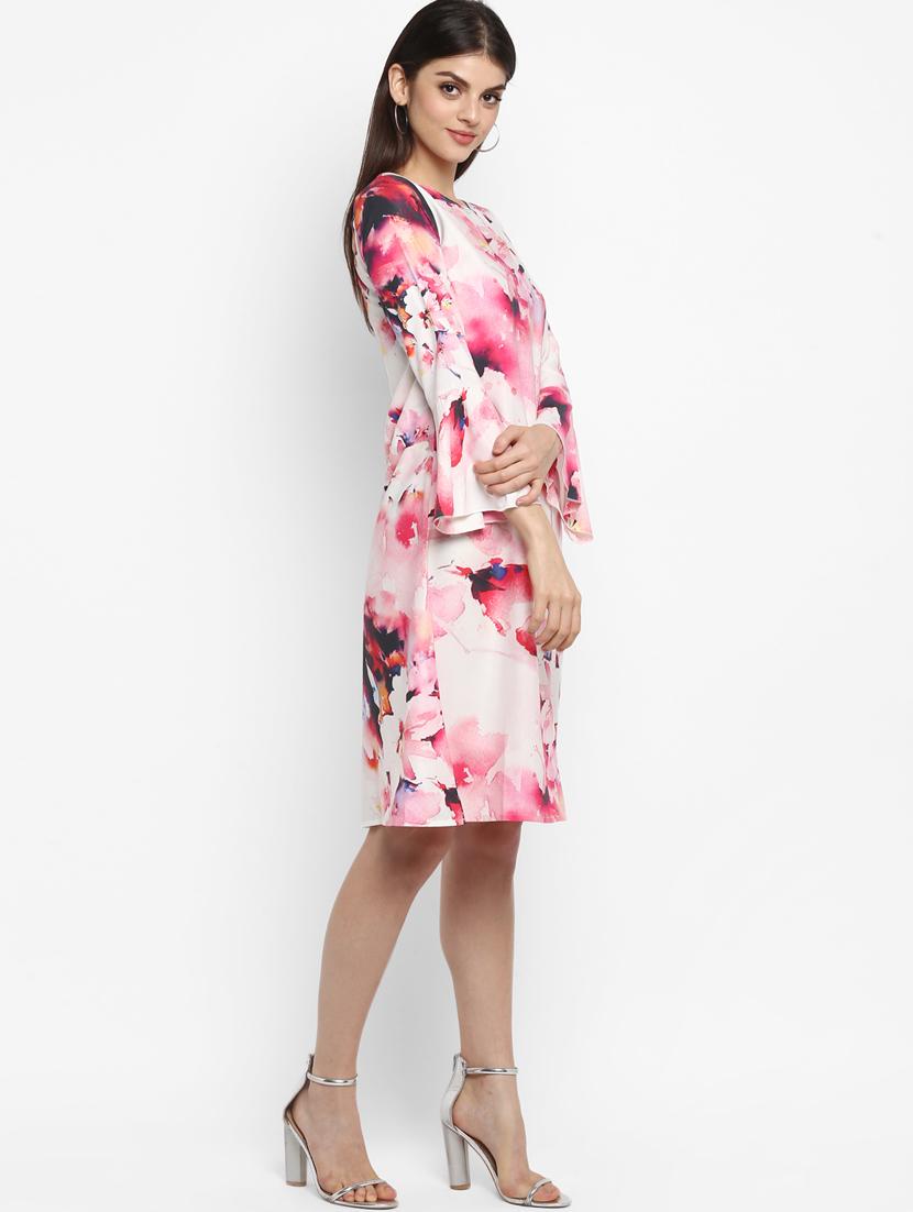 bell sleeved floral a-line dress - 16743816 - Zoom Image - 2