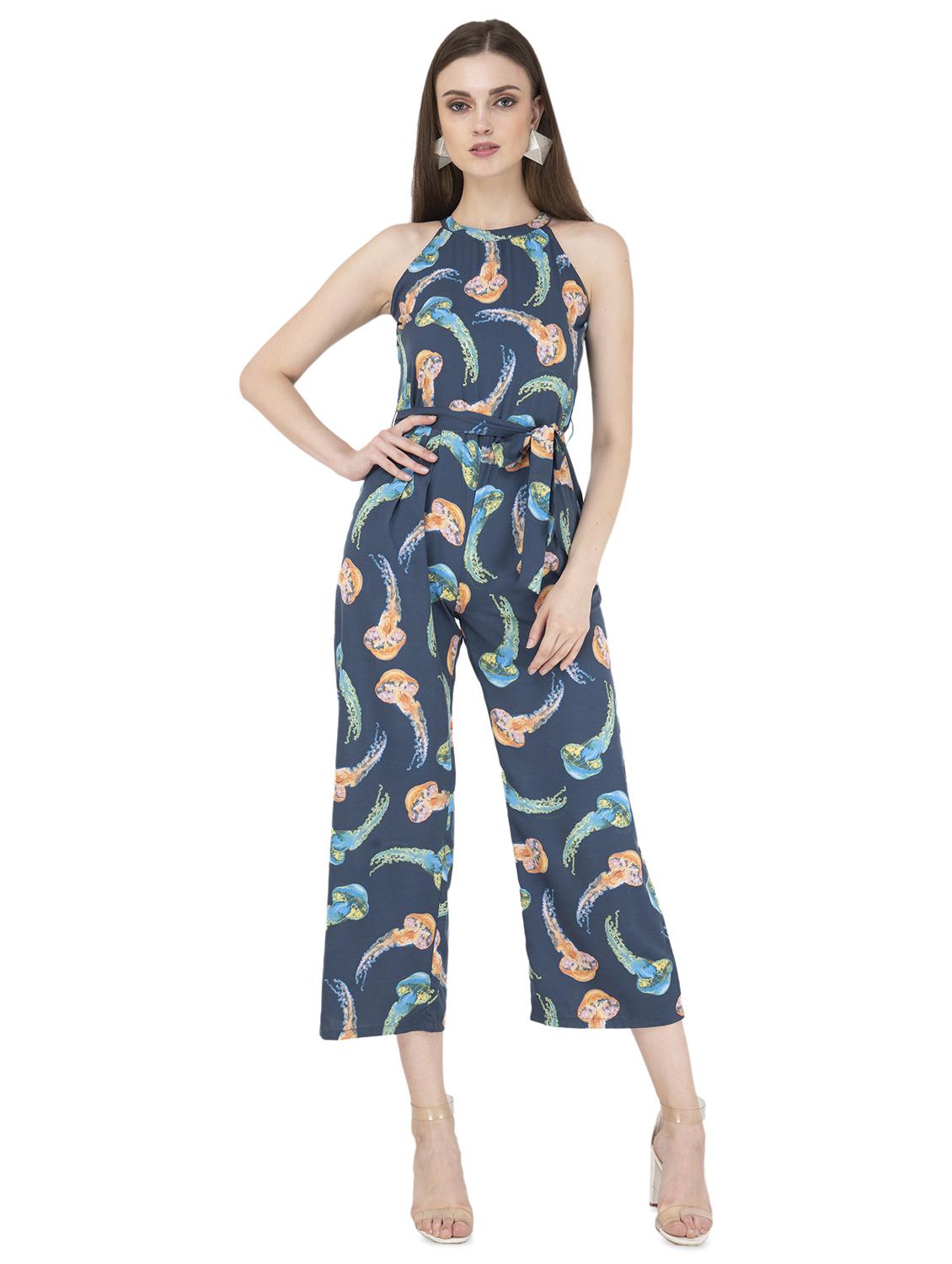 halter neck tie front jumpsuit - 16743843 - Zoom Image - 1
