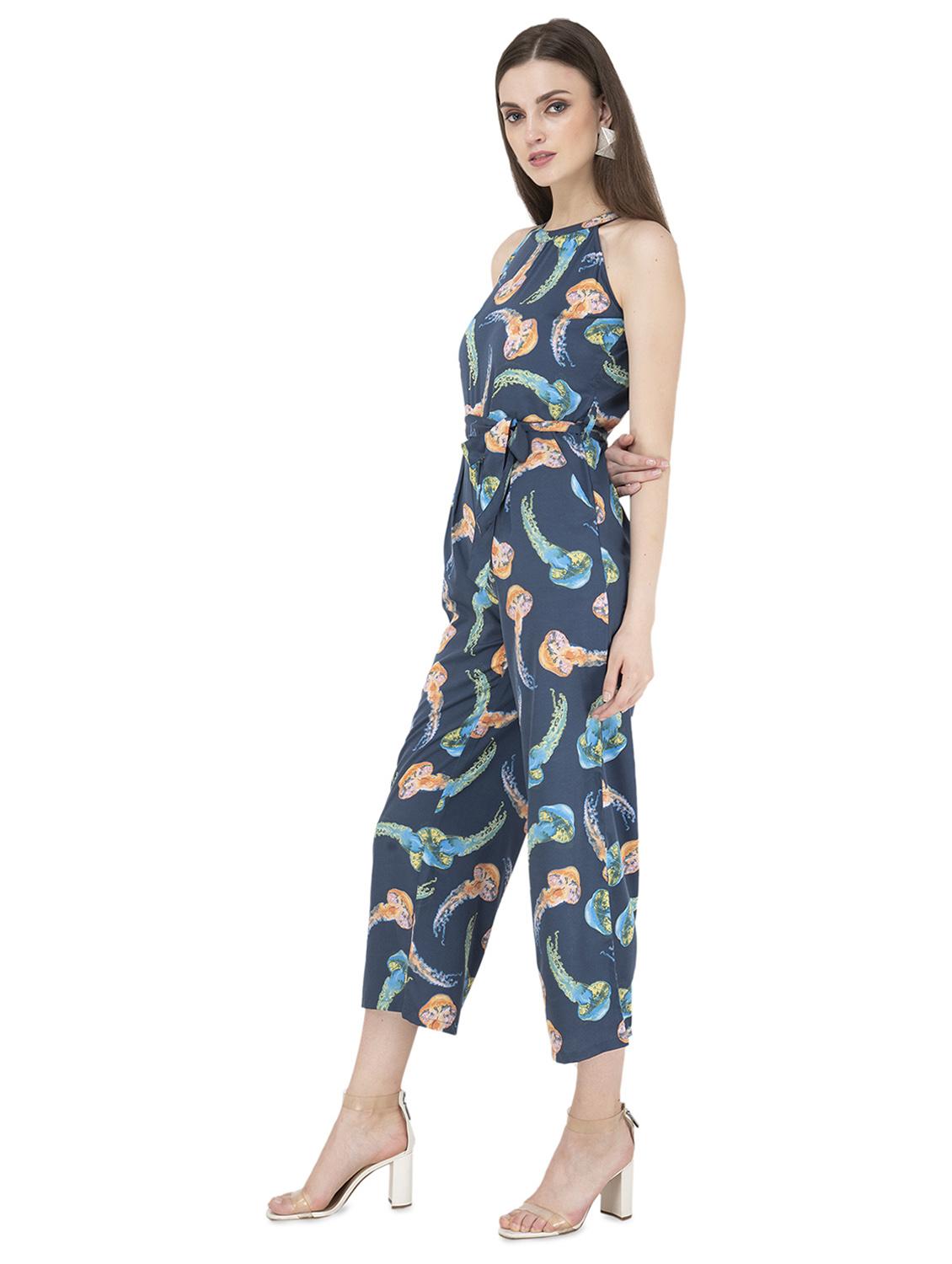 halter neck tie front jumpsuit - 16743843 - Zoom Image - 2
