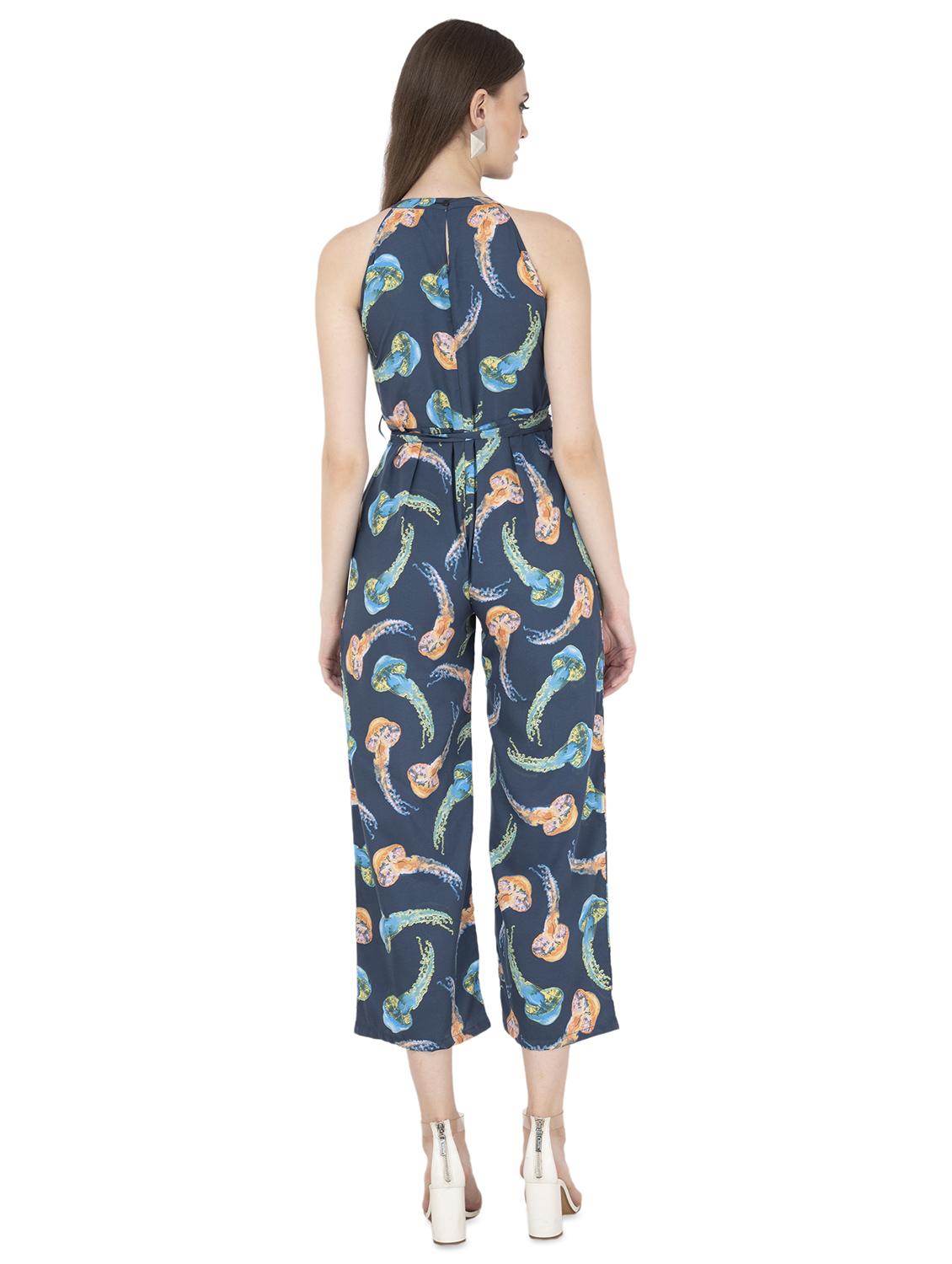 halter neck tie front jumpsuit - 16743843 - Zoom Image - 3