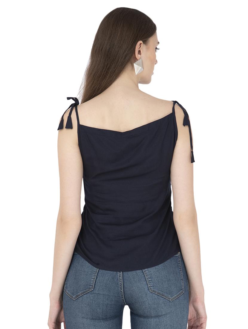 tie knot detail ruched top - 16743848 - Zoom Image - 3