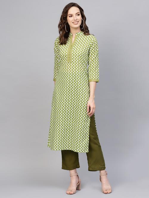 paisley straight kurta - 16743897 - Standard Image - 1