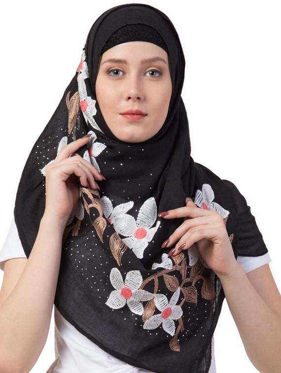 black cotton scarf - 16743936 - Zoom Image - 1