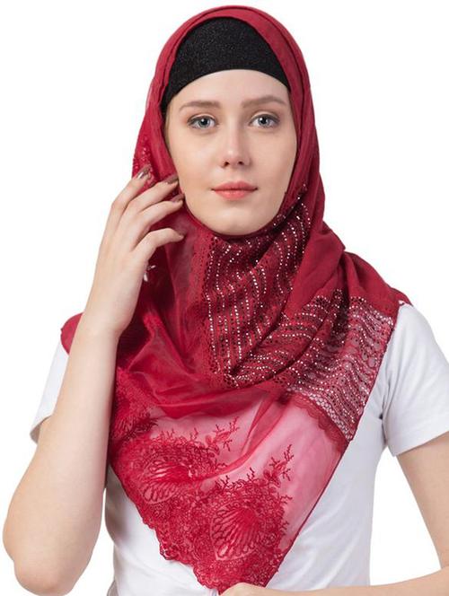 red cotton scarf - 16743945 - Standard Image - 1