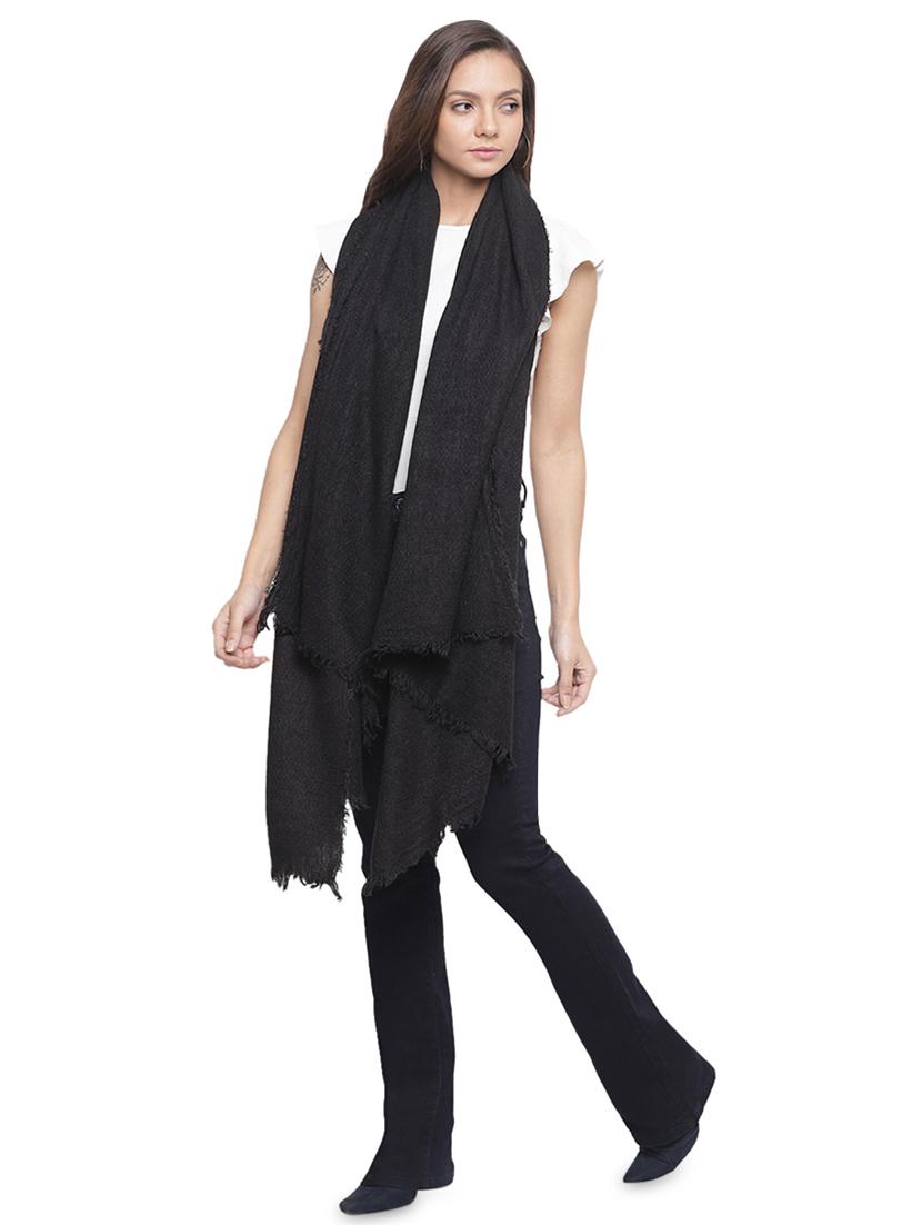 frayed hem solid acrylic stole - 16744031 - Zoom Image - 2