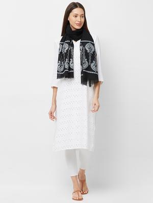 solid embroidered shawl - 16744194 - Standard Image - 4