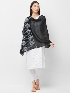 solid embroidered shawl - 16744194 - Standard Image - 5