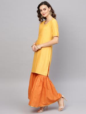 solid kurta sharara set - 16744216 - Standard Image - 2