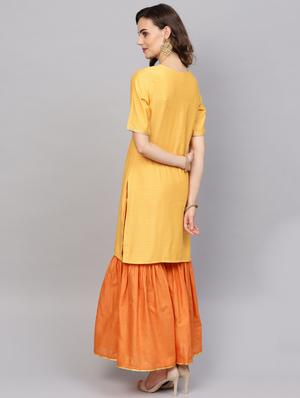 solid kurta sharara set - 16744216 - Standard Image - 3