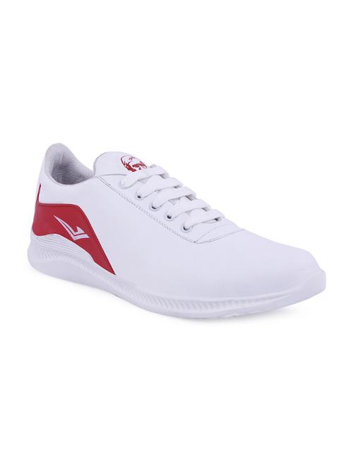 white leatherette lace up sport shoes - 16744231 - Standard Image - 1