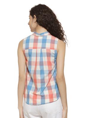 curved hem checkered shirt - 16744327 - Standard Image - 3