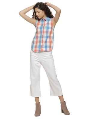 curved hem checkered shirt - 16744327 - Standard Image - 4