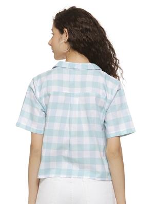 lapel neck checkered shirt - 16744328 - Standard Image - 3