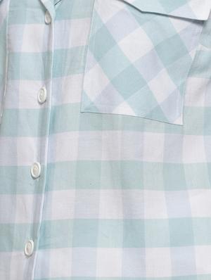 lapel neck checkered shirt - 16744328 - Standard Image - 5