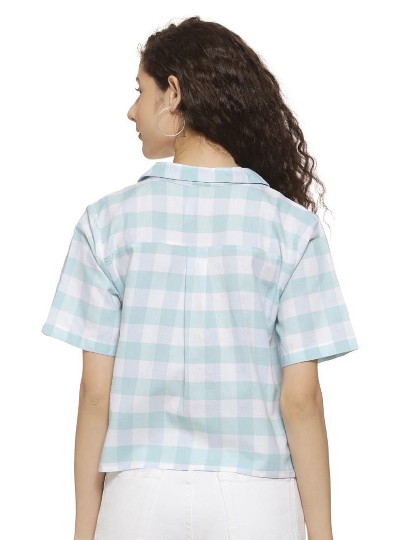 lapel neck checkered shirt - 16744328 - Zoom Image - 3