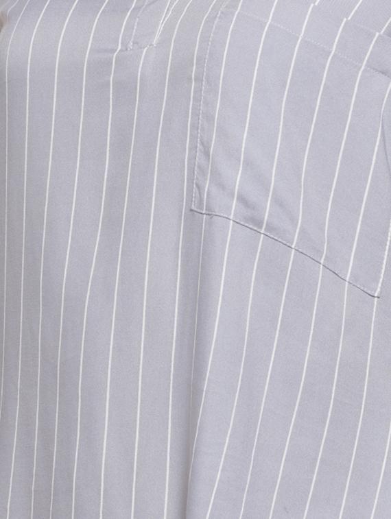 mandarin neck striped top - 16744332 - Zoom Image - 5