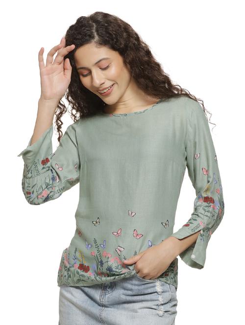 tie knot back floral top - 16744335 - Standard Image - 1