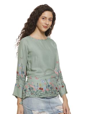 tie knot back floral top - 16744335 - Standard Image - 2
