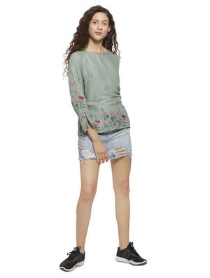 tie knot back floral top - 16744335 - Standard Image - 4