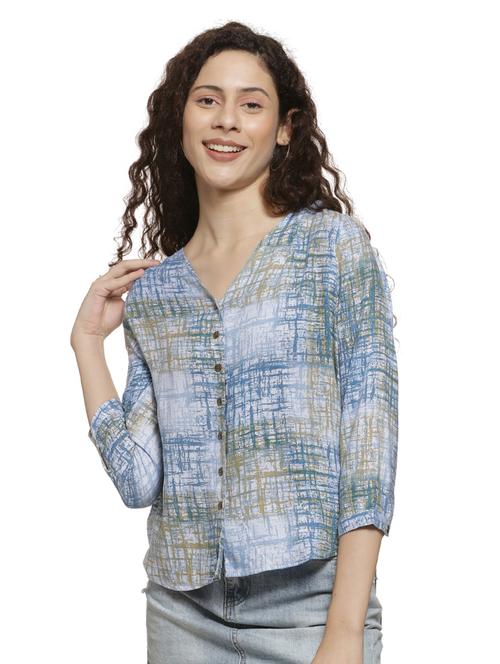v neck curved hem top - 16744336 - Very Small Image - 1