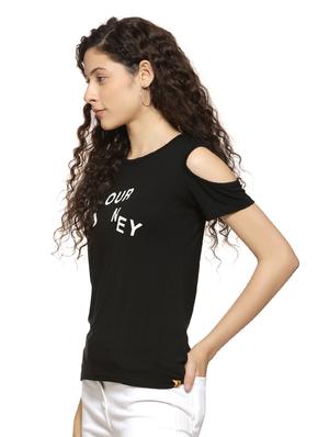 cold shoulder quirky crop top - 16744339 - Standard Image - 2