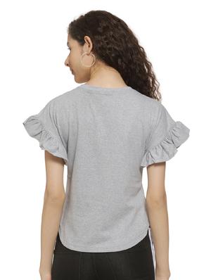 round neck ruffle detail top - 16744340 - Standard Image - 3