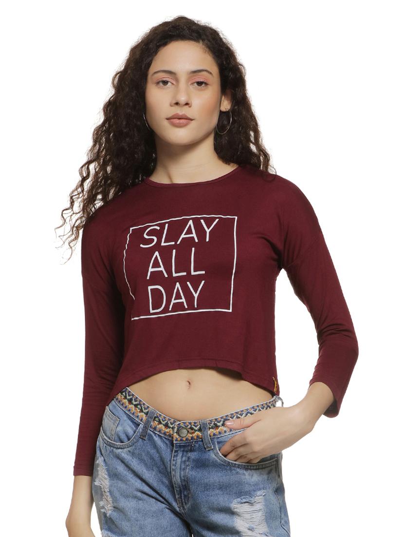 long sleeved crop top - 16744342 - Zoom Image - 1