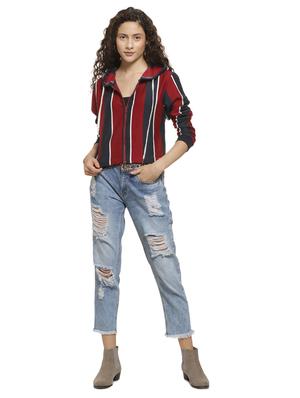 long sleeved striped hooded jacket - 16744344 - Standard Image - 4