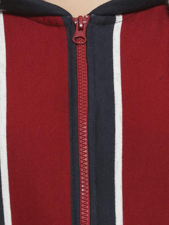 long sleeved striped hooded jacket - 16744344 - Zoom Image - 5