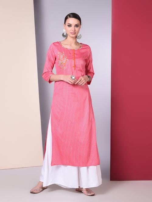 ethnic motif kurta palazzo set - 16744769 - Standard Image - 1