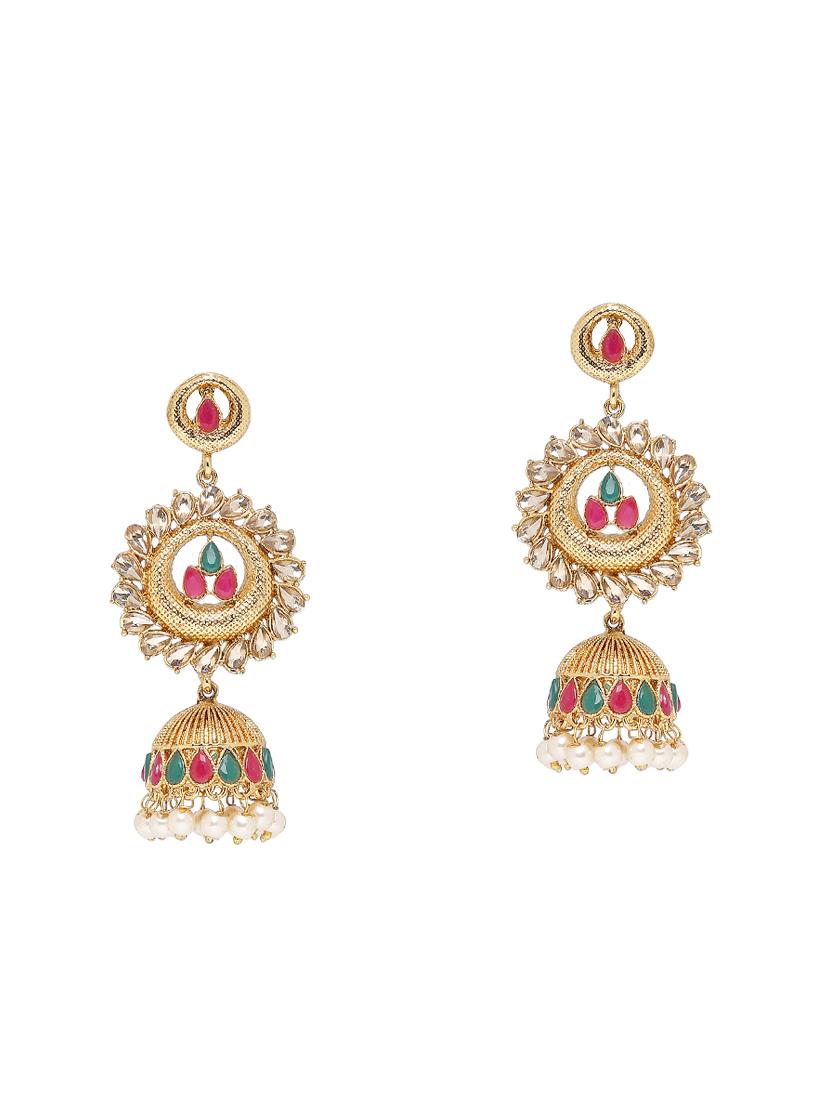 gold metal chandellier earring - 16744868 - Zoom Image - 1