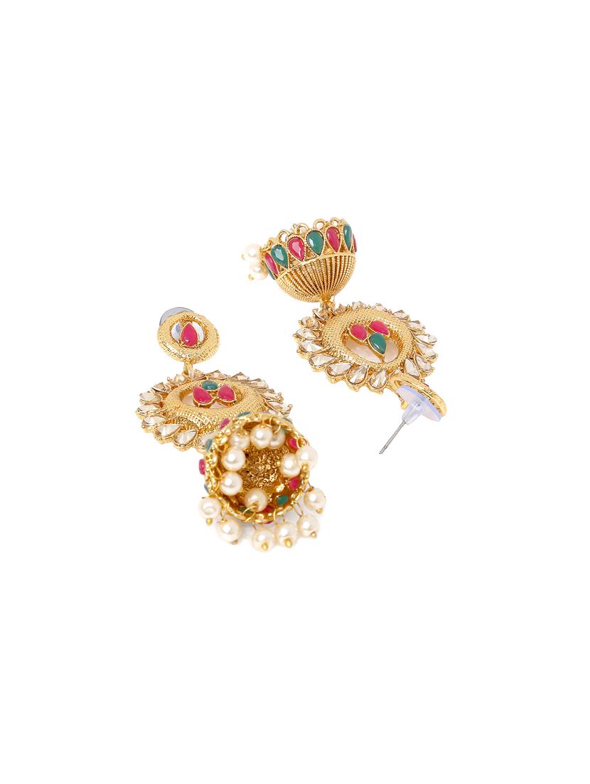 gold metal chandellier earring - 16744868 - Zoom Image - 2