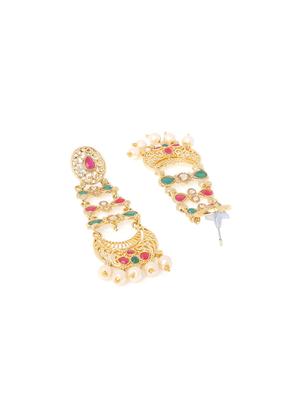 gold metal chandellier earring - 16744871 - Standard Image - 2