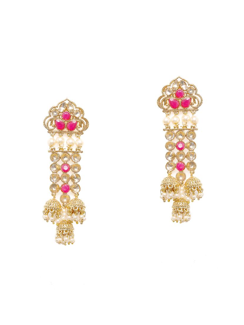 gold metal chandellier earring - 16744874 - Zoom Image - 1