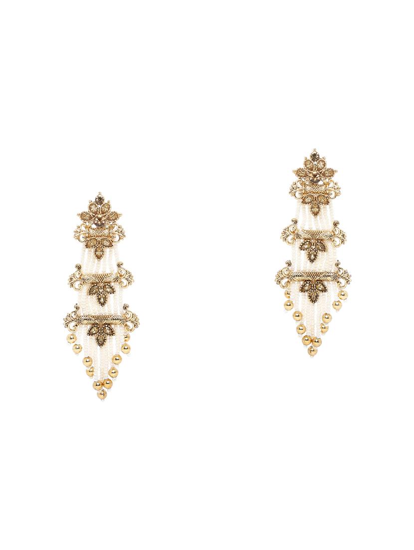 gold metal chandellier earring - 16744910 - Zoom Image - 1