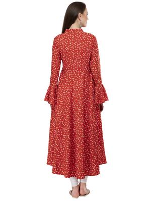 floral printed flared kurta - 16744989 - Standard Image - 3
