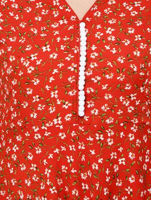 floral printed flared kurta - 16744989 - Standard Image - 4