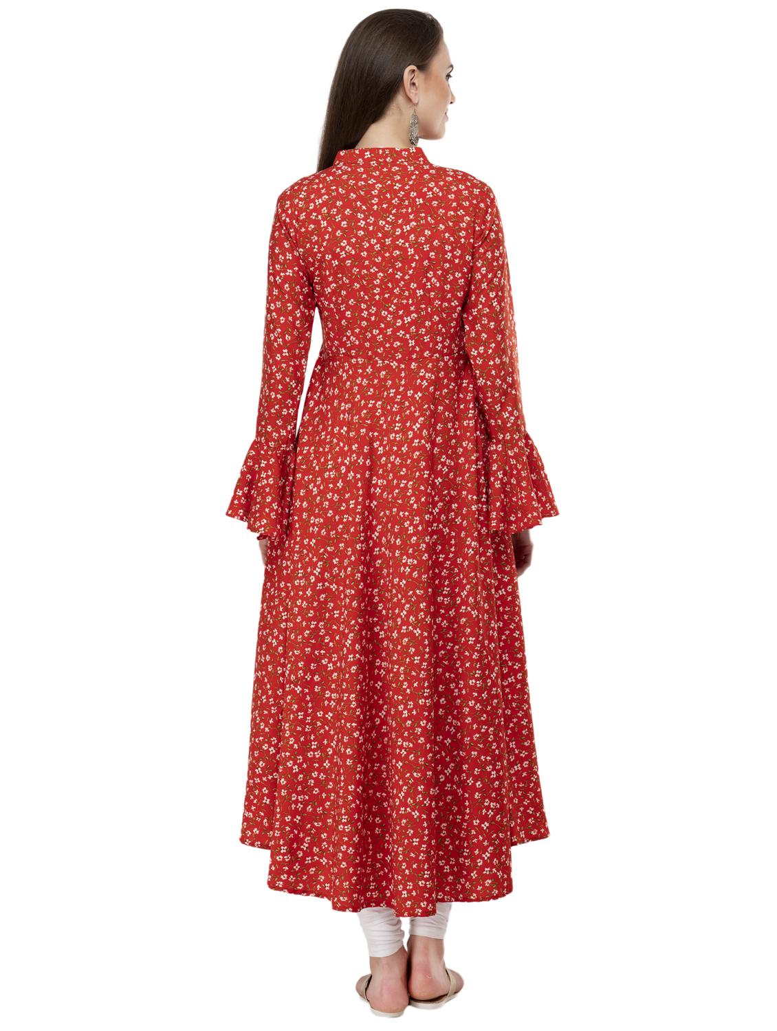floral printed flared kurta - 16744989 - Zoom Image - 3