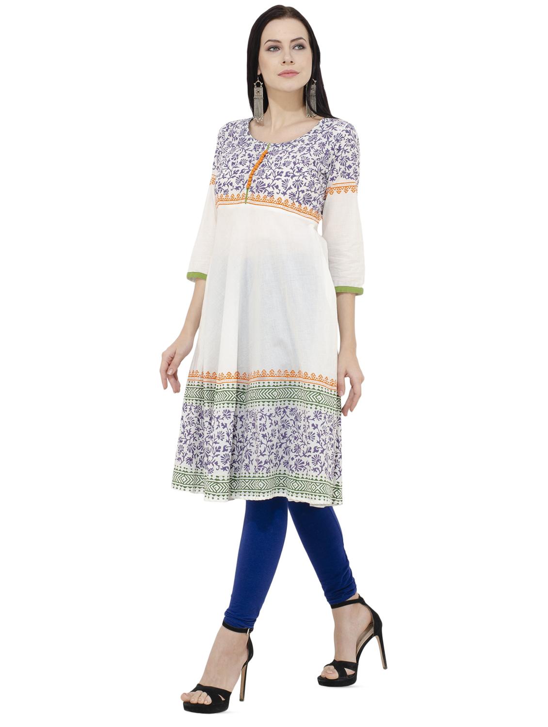 floral printed flared kurta - 16744991 - Zoom Image - 2