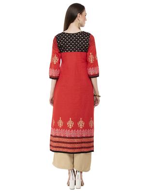 printed straight kurta - 16744992 - Standard Image - 3