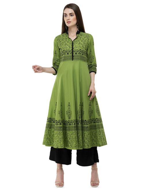 floral printed flared kurta - 16744997 - Standard Image - 1