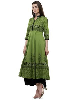 floral printed flared kurta - 16744997 - Standard Image - 2